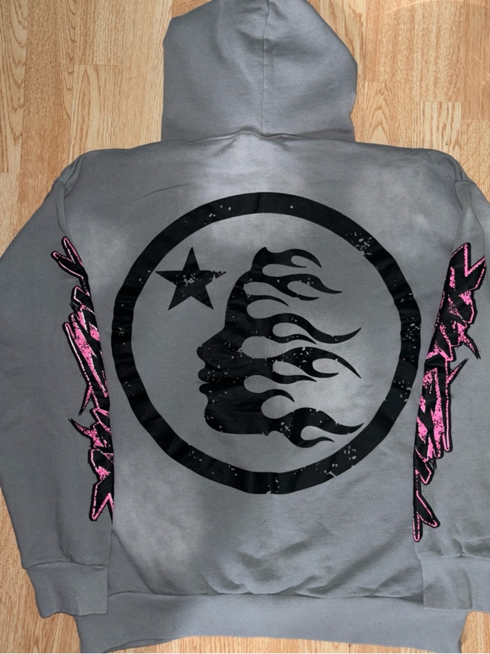Hellstar Future Flame Hoodie - Grey & Pink - Picture 2 of 2